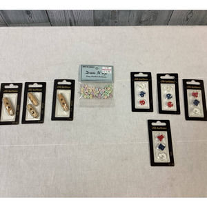New In Package Wooden Toggle Plastic ABC 123 Mini Button Craft Supply Lot